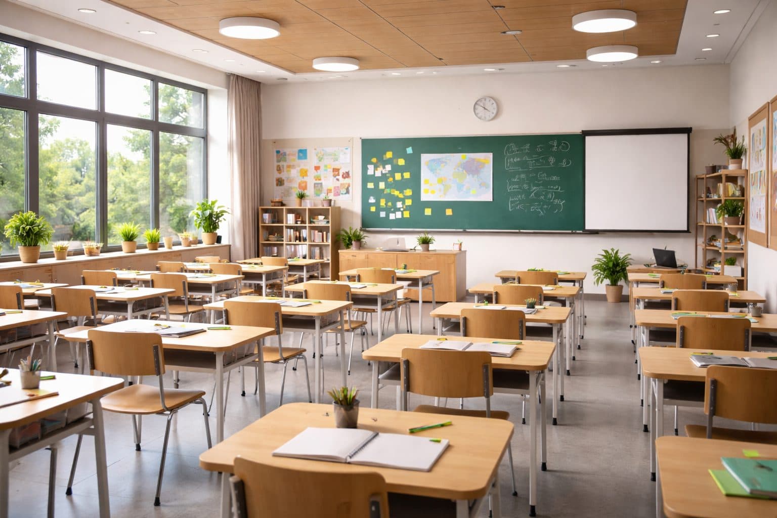 Lehrkraft und IT-Verantwortliche planen die technische Ausstattung für Unterricht und Schulverwaltung.